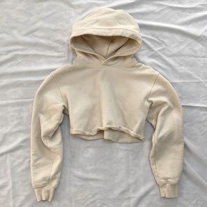 Aritzia Cream Cropped Hoodie- Size XS